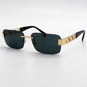 NEW VERSACE SUNGLASSES VE2298 1002/87 GOLD/GRAY UNISEX EYEWEAR VE2298 100287
